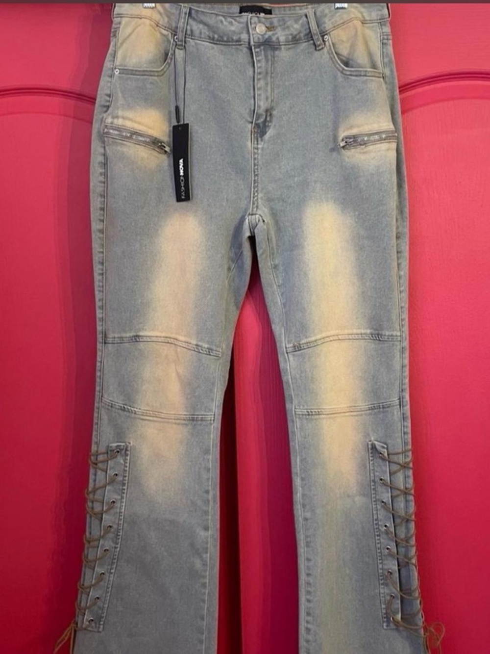 TINTED & LACED JEANS - NEW - Picture 3 of 8
